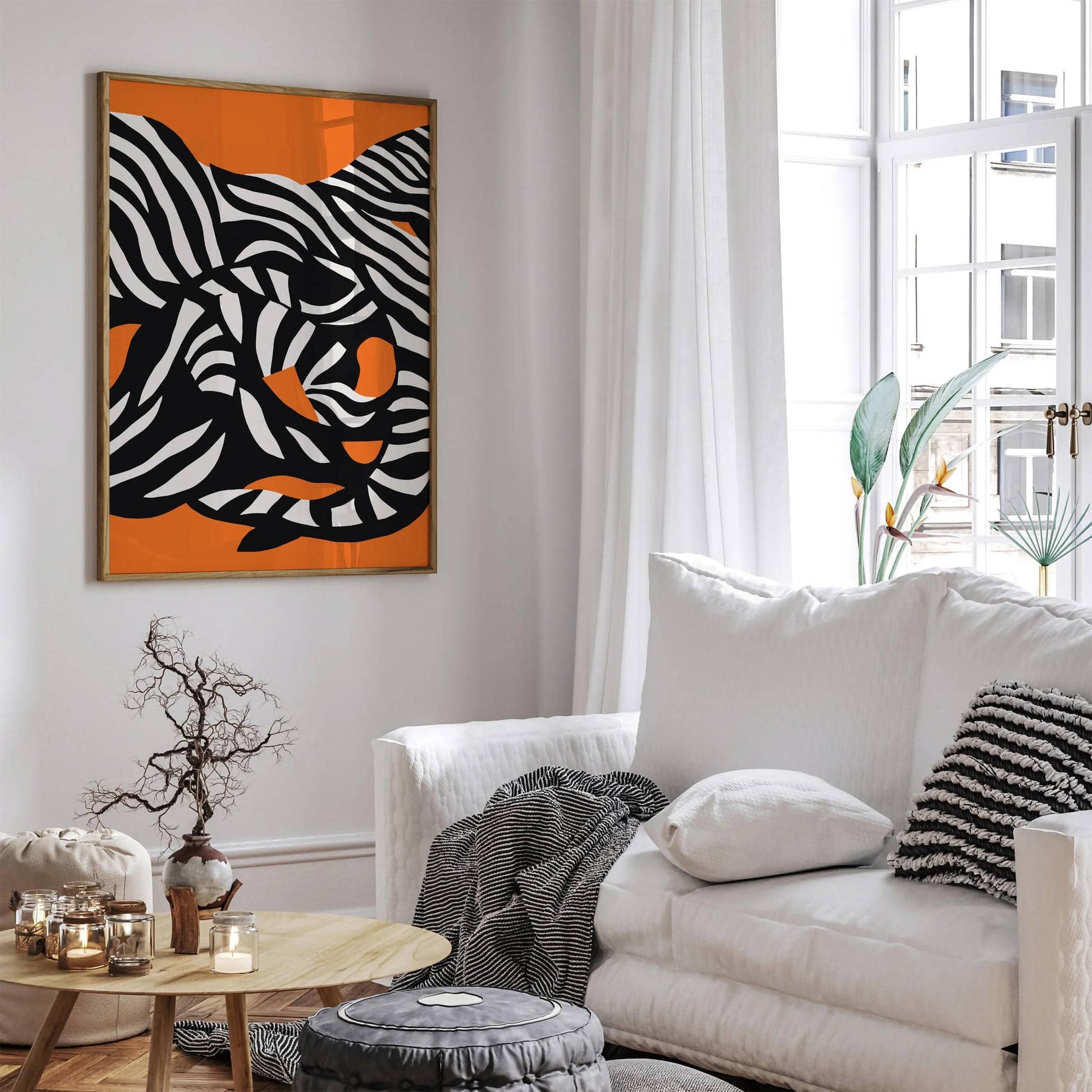 Black and White Swirly Shapes Abstract Print - HypeSheriff