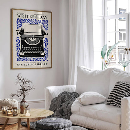 Writers Day NYC Public Library Poster, Literary Print