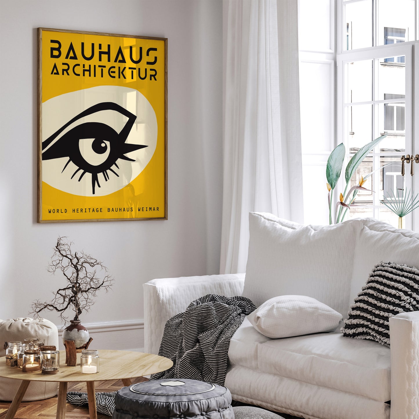 Yellow Bauhaus Eye Art Print 2024