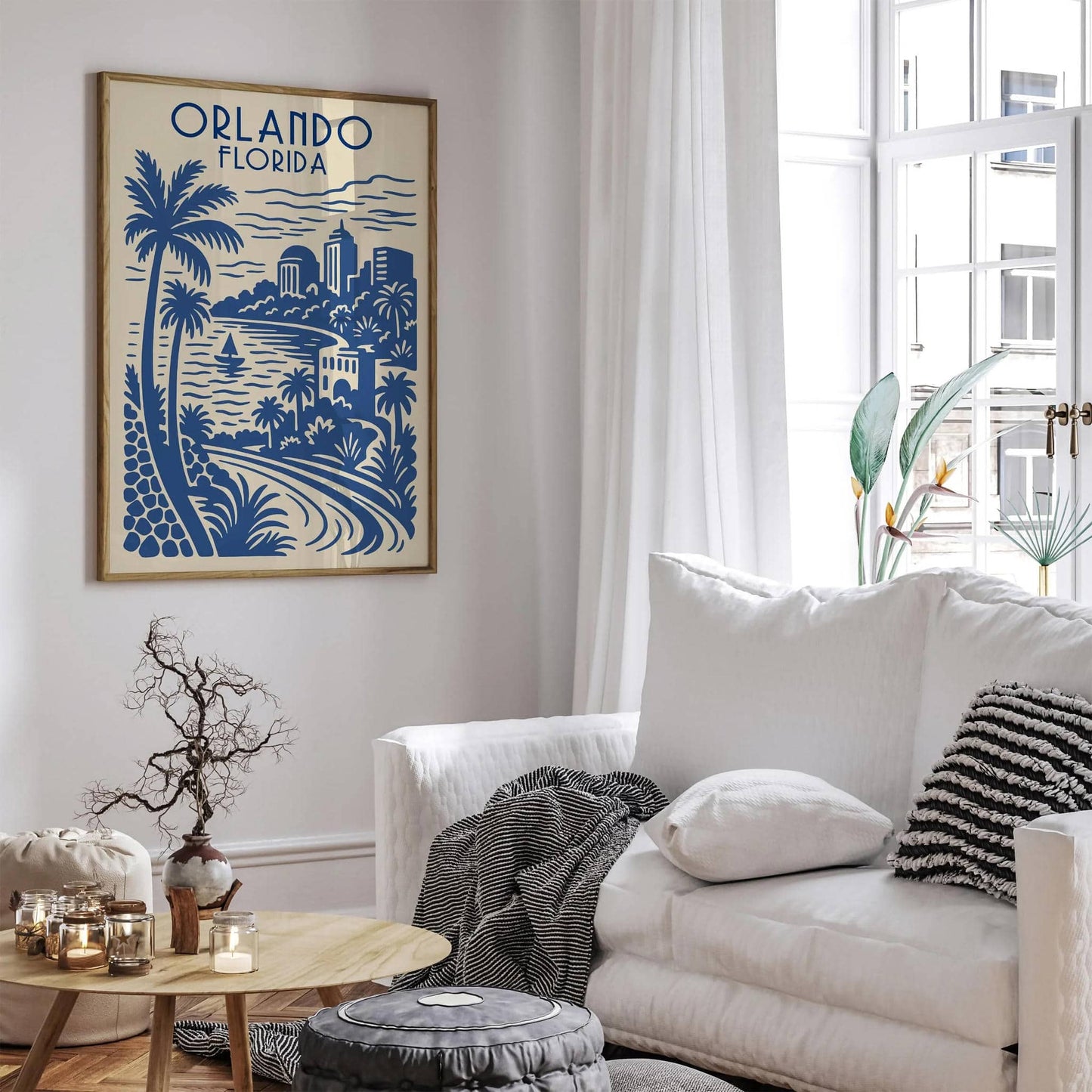 Orlando Florida Travel Blue Poster