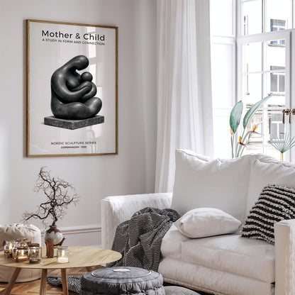 Mother and Child Scandinavian Art Poster