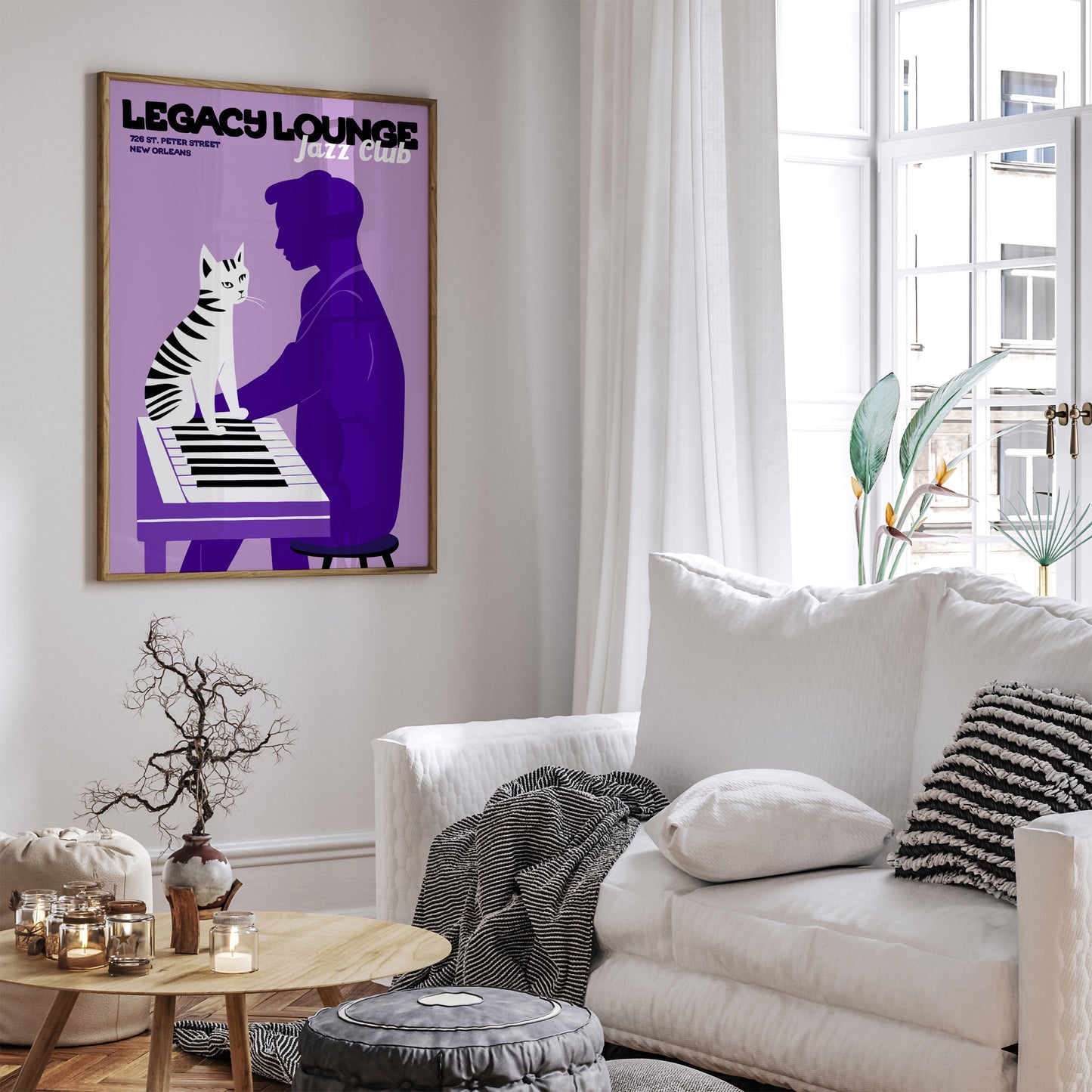 Legacy Lounge Jazz Club Purple Poster