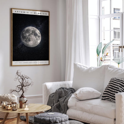 Artemis II Mission Poster, Space Travel Wall Art