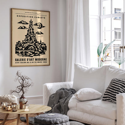 Paris Cubism Exhibition Poster – Vintage Art Wall Print