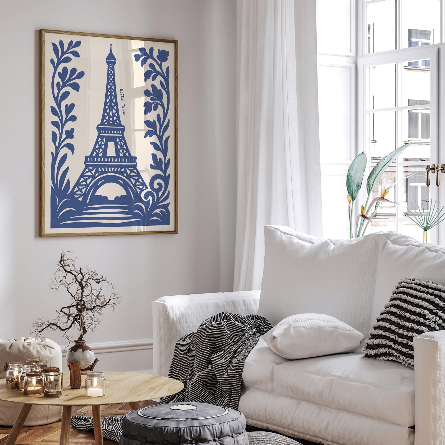 Eiffel Tower Blue Paris Art Print