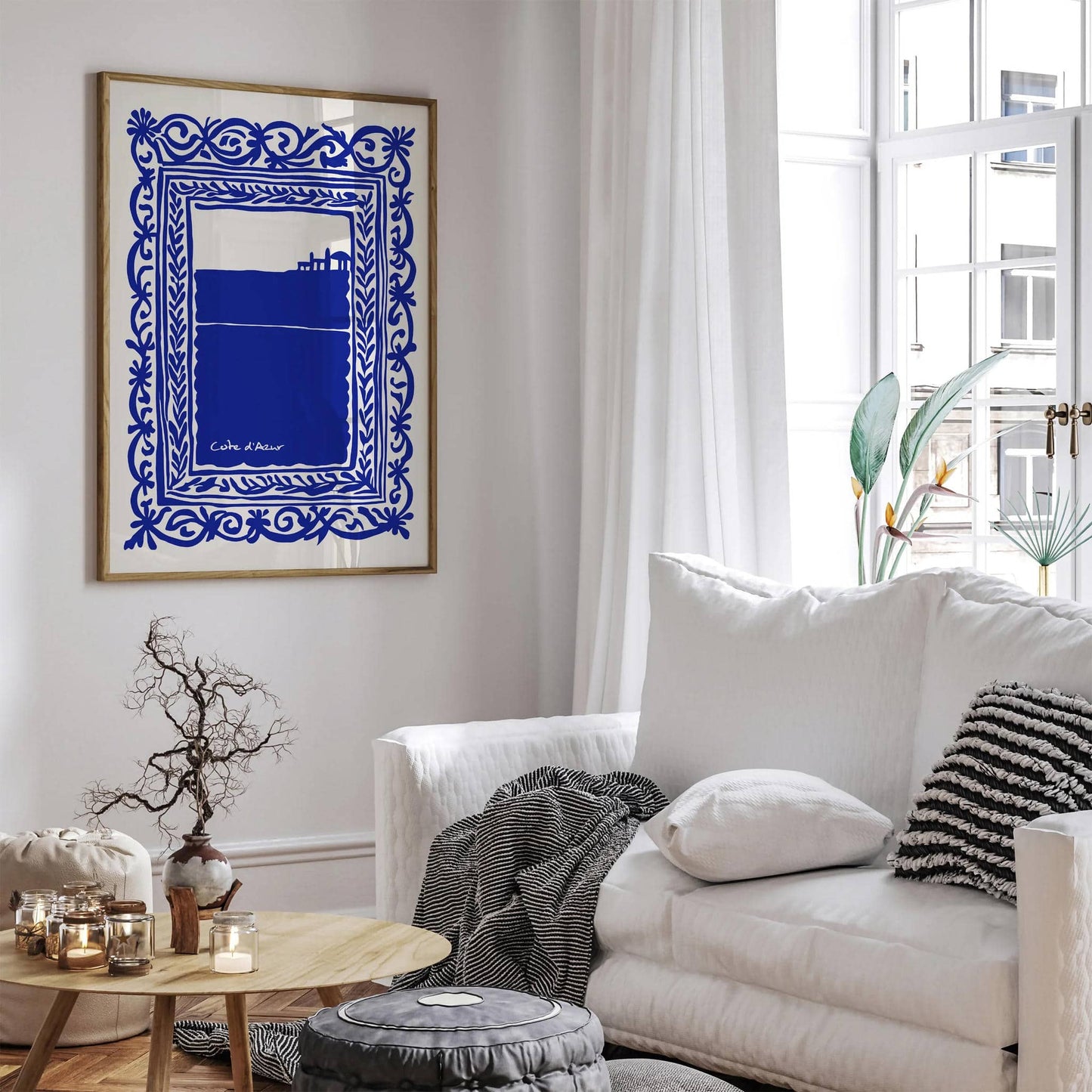 Cote d Azur Indigo Blue Travel Poster