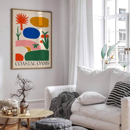 Coastal Oasis Colorful Abstract Poster
