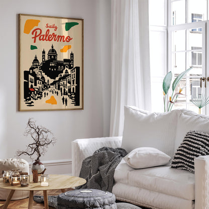 Sicily Palermo Cityscape Poster