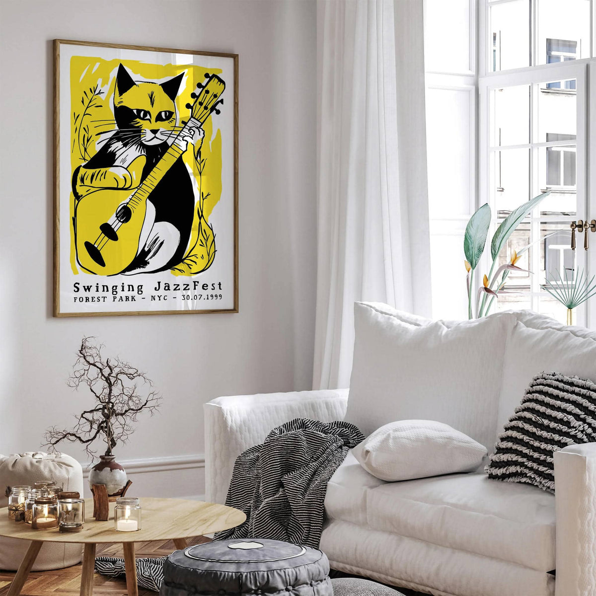 NYC Jazz Fest - Yellow Cat Wall Art Poster – HypeSheriff
