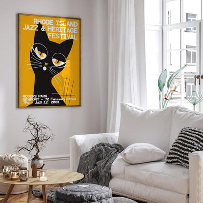 Rhode Island Retro Jazz Cat Poster - HypeSheriff