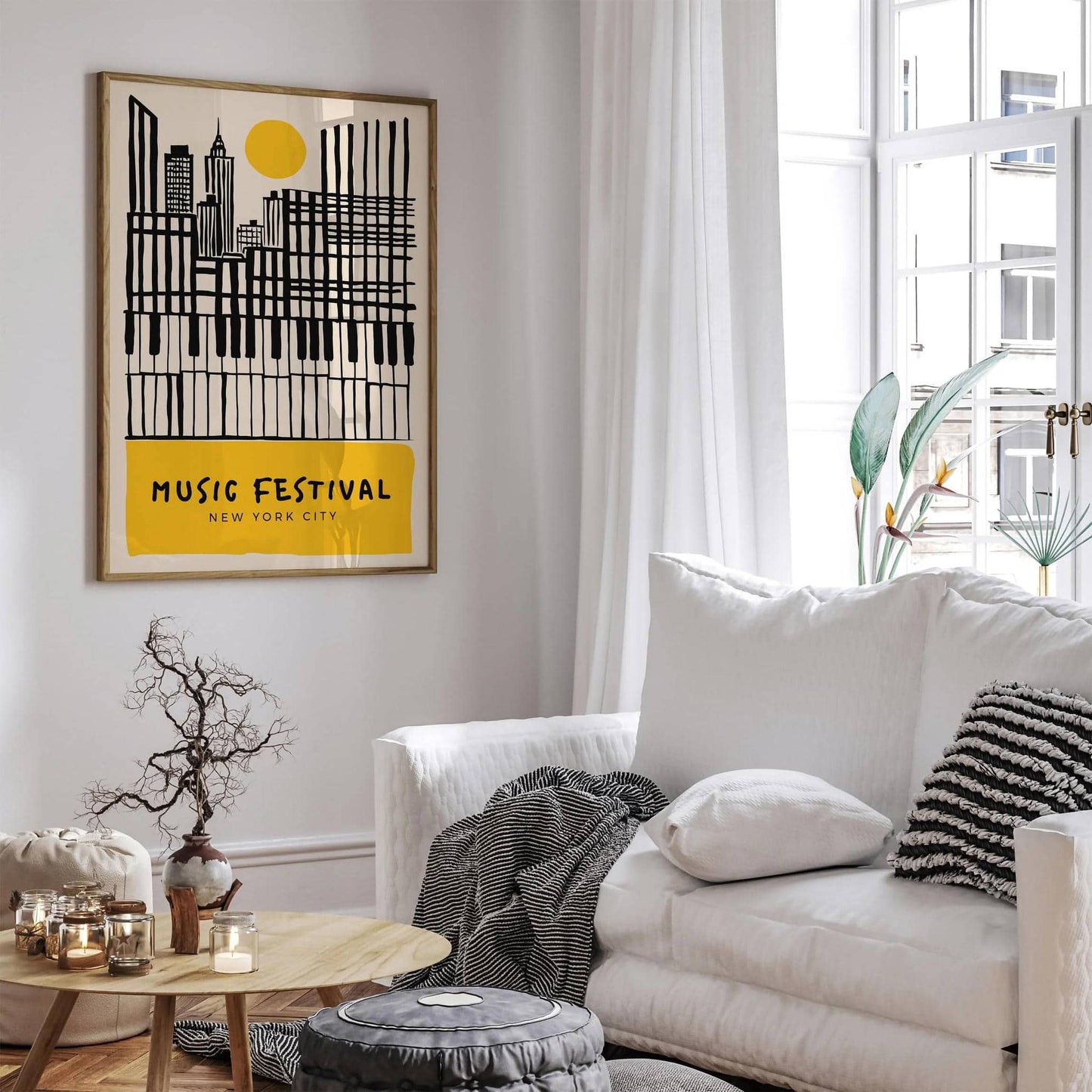 Music Festival New York City Yellow Poster