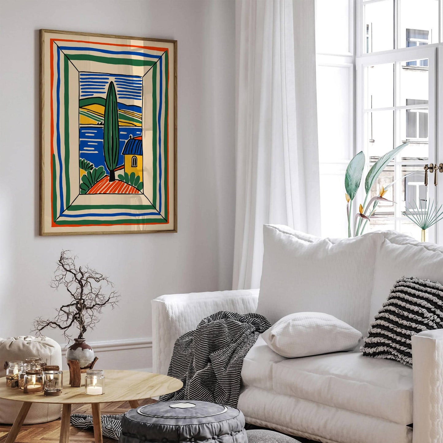 Retro Italy Landscape Poster,  Italian Travel Wall Art