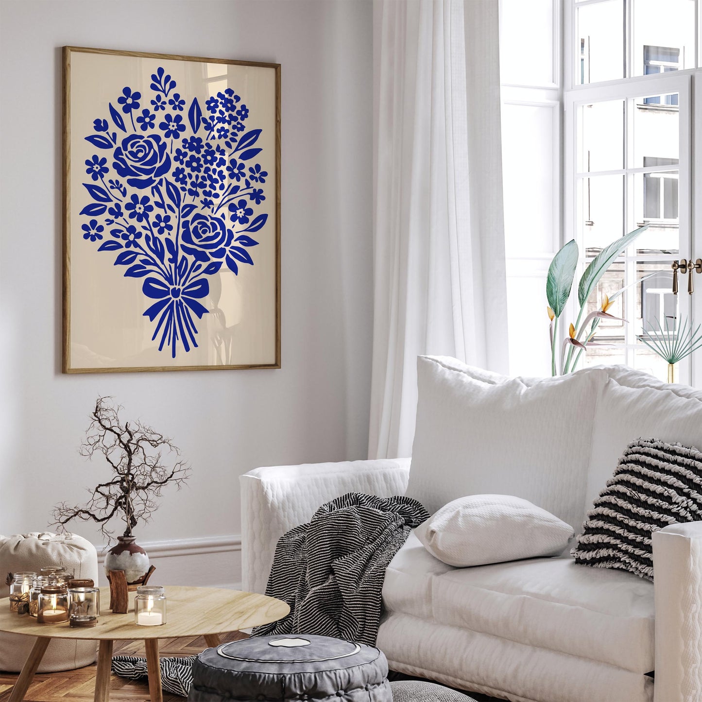 Blue Bouquet of Flowers Poster