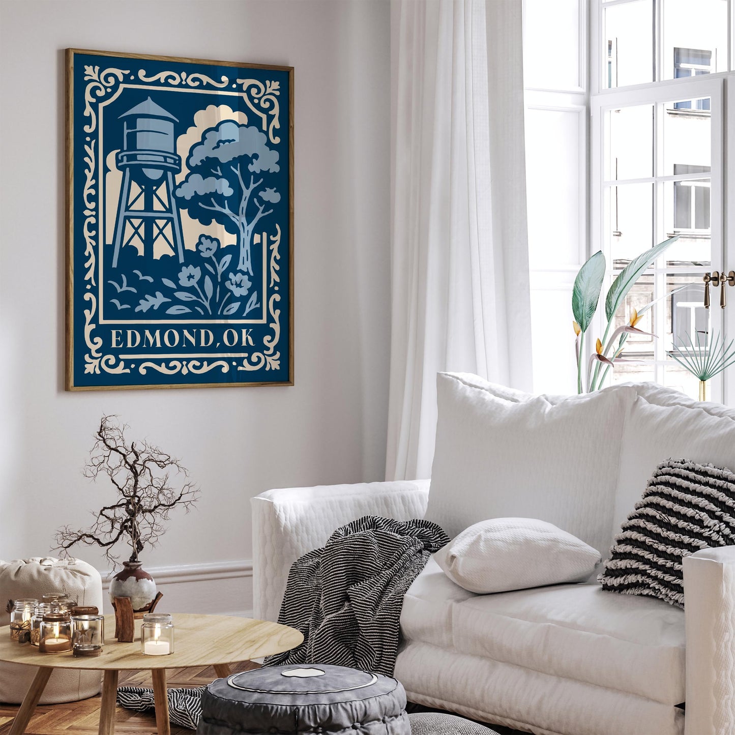Edmond OK Travel Blue Poster