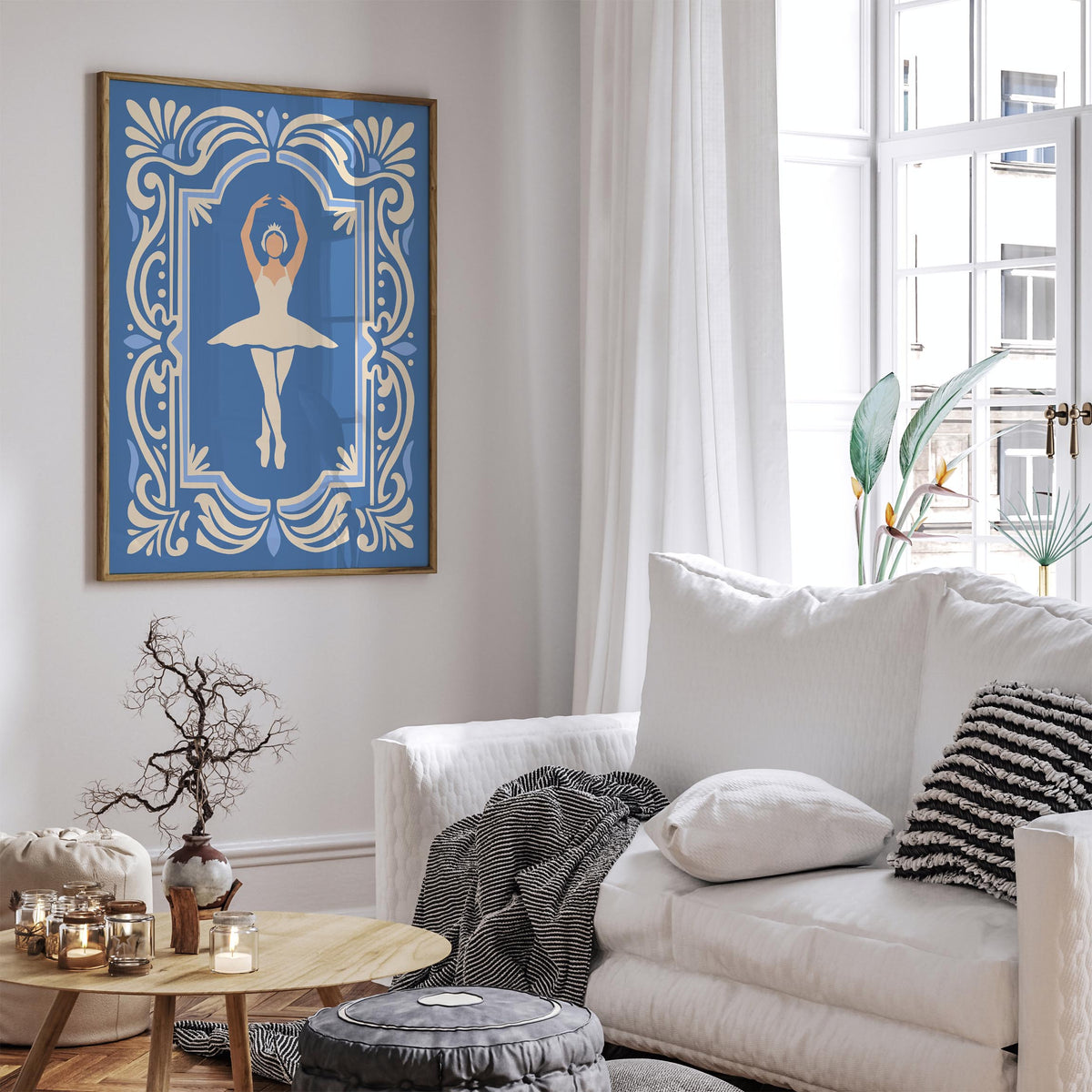 Swan Lake Ballet Poster – Blue Ballerina Art