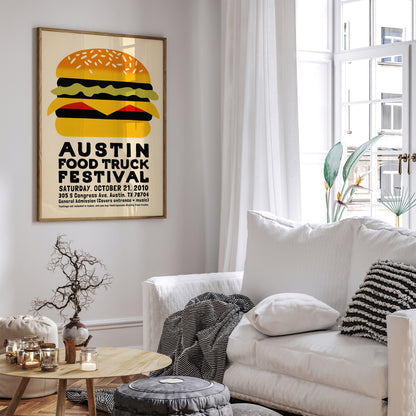 Austin Texas Food Truck Festival Cheeseburger Poster