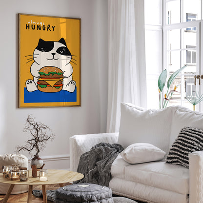 Always Hungry, Funny Cat Art Print