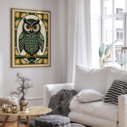 Farmhouse Wall Decor - Bohemian Owl Portrait Poster