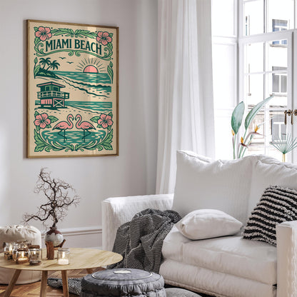 Miami Beach Girly Poster
