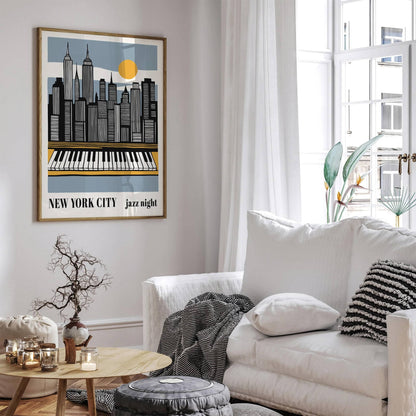 New York City Jazz Night Music Poster - HypeSheriff