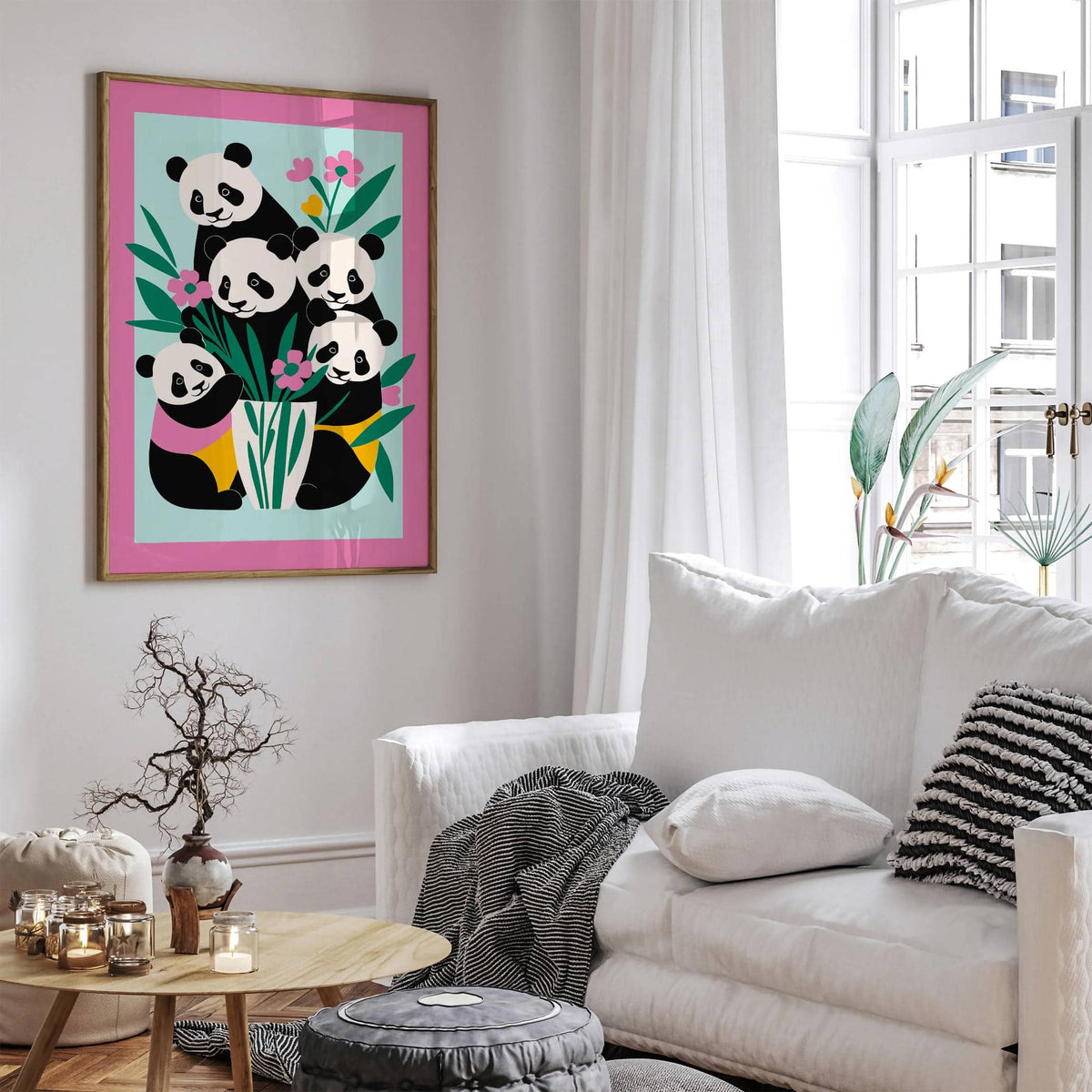 Cute Panda Family Kids Room Art Print – HypeSheriff