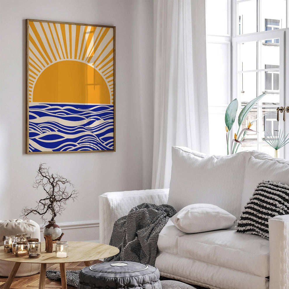 Mid Century Modern Sunset Bedroom Wall Art – HypeSheriff