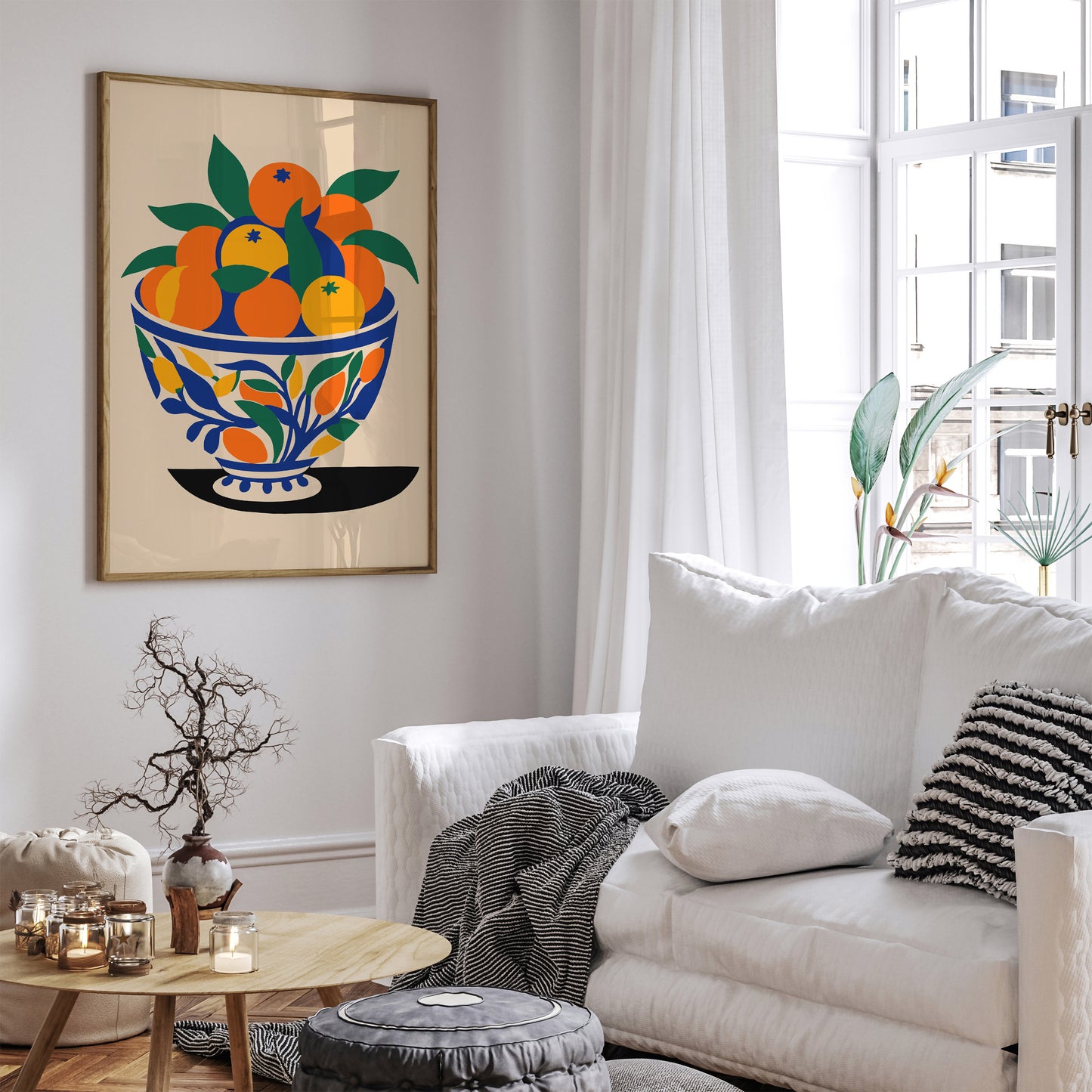 Bowl of Oranges Retro Kitchen Wall Art