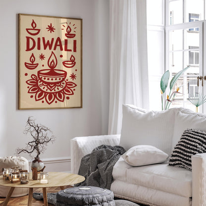Diwali Poster - Hindu Festival of Lights Wall Art