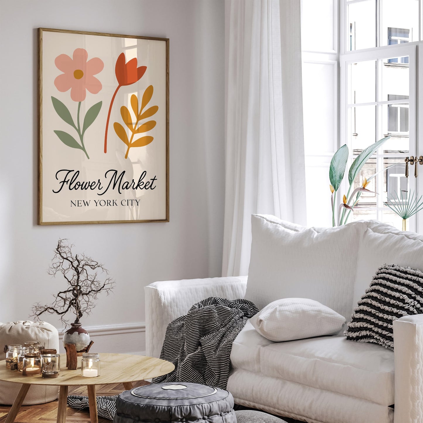 Flower Market NYC Poster - Aesthetic Wall Art Print