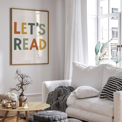 Let's Read Poster - Scandinavian Typography Wall Art