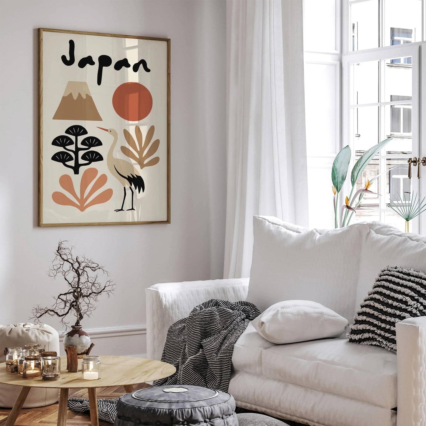 Japan Neutral Tones Travel Art Print