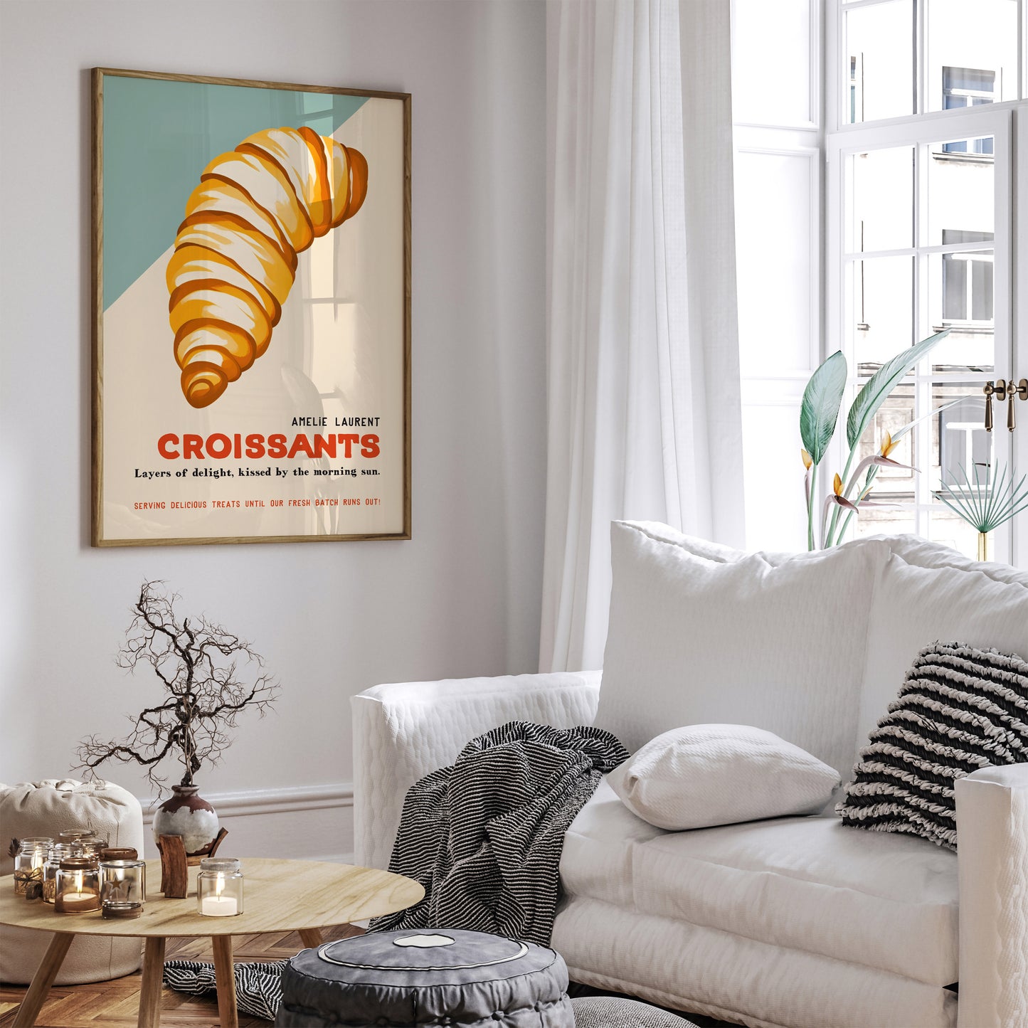 Fresh Croissants Bakery Poster