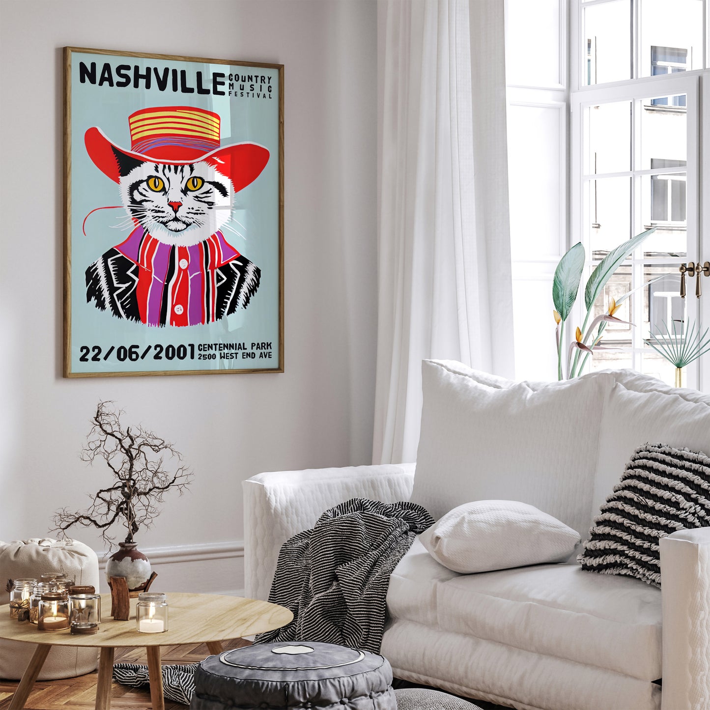 Nashville Country Music Cat Poster