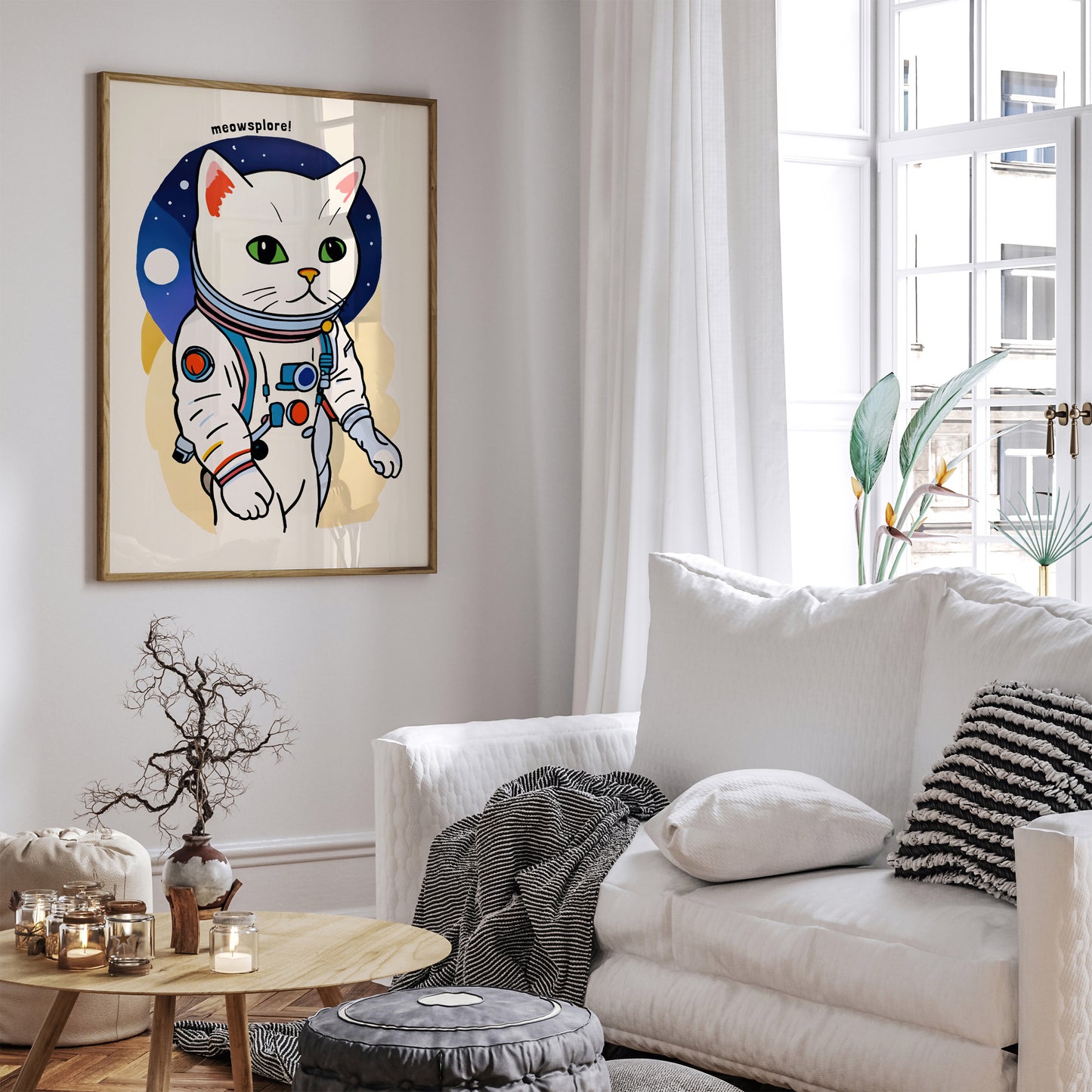 Cute Cat Space Explorer Art Print