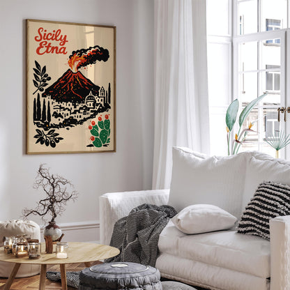 Etna Sicily Travel Poster