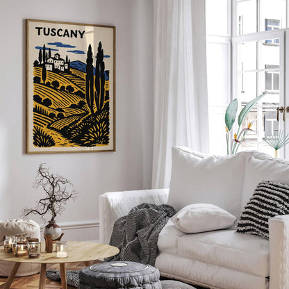 Tuscany Italy Poster - Retro Travel Art Print