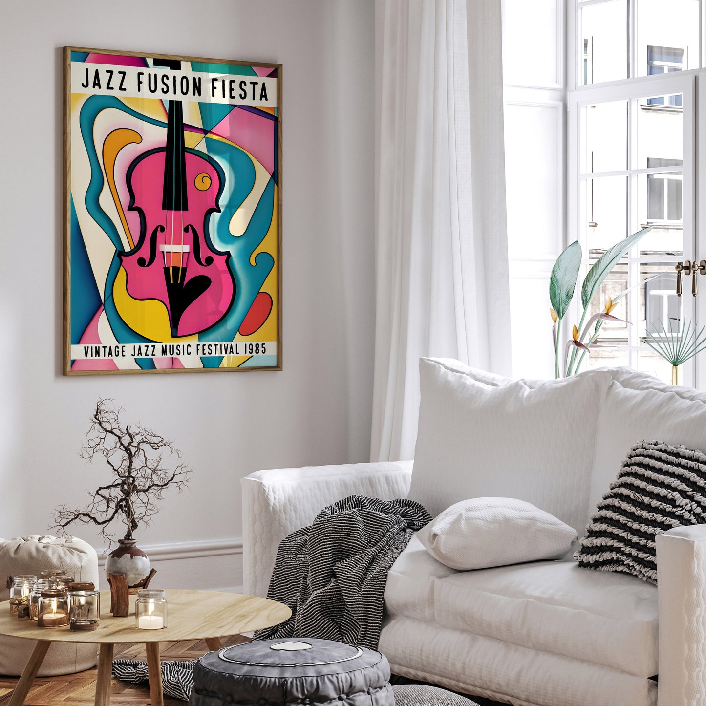 Jazz Fiesta Colorful Violin Poster