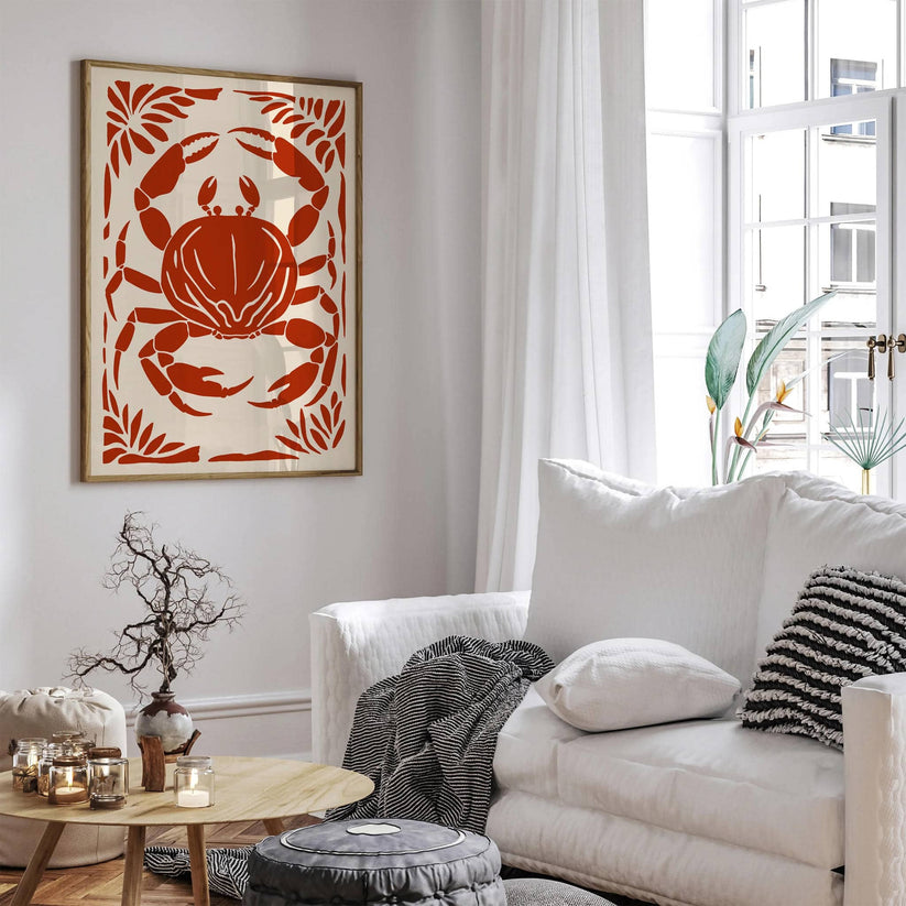 Red Crab Kitchen Vintage Style Print – HypeSheriff