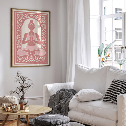 Pink Feminine Yoga Art Print