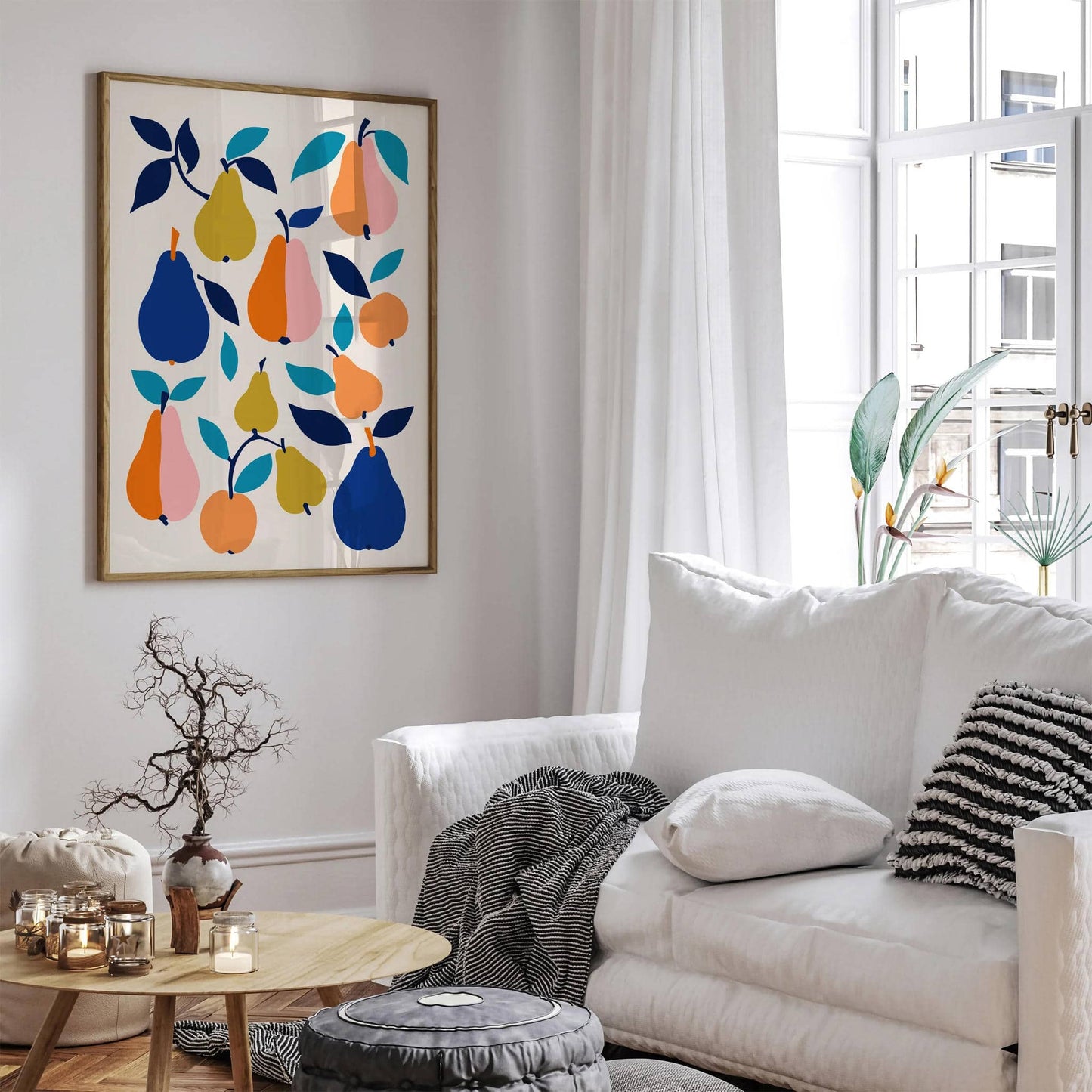 Colorful Pears Fruit Art Print