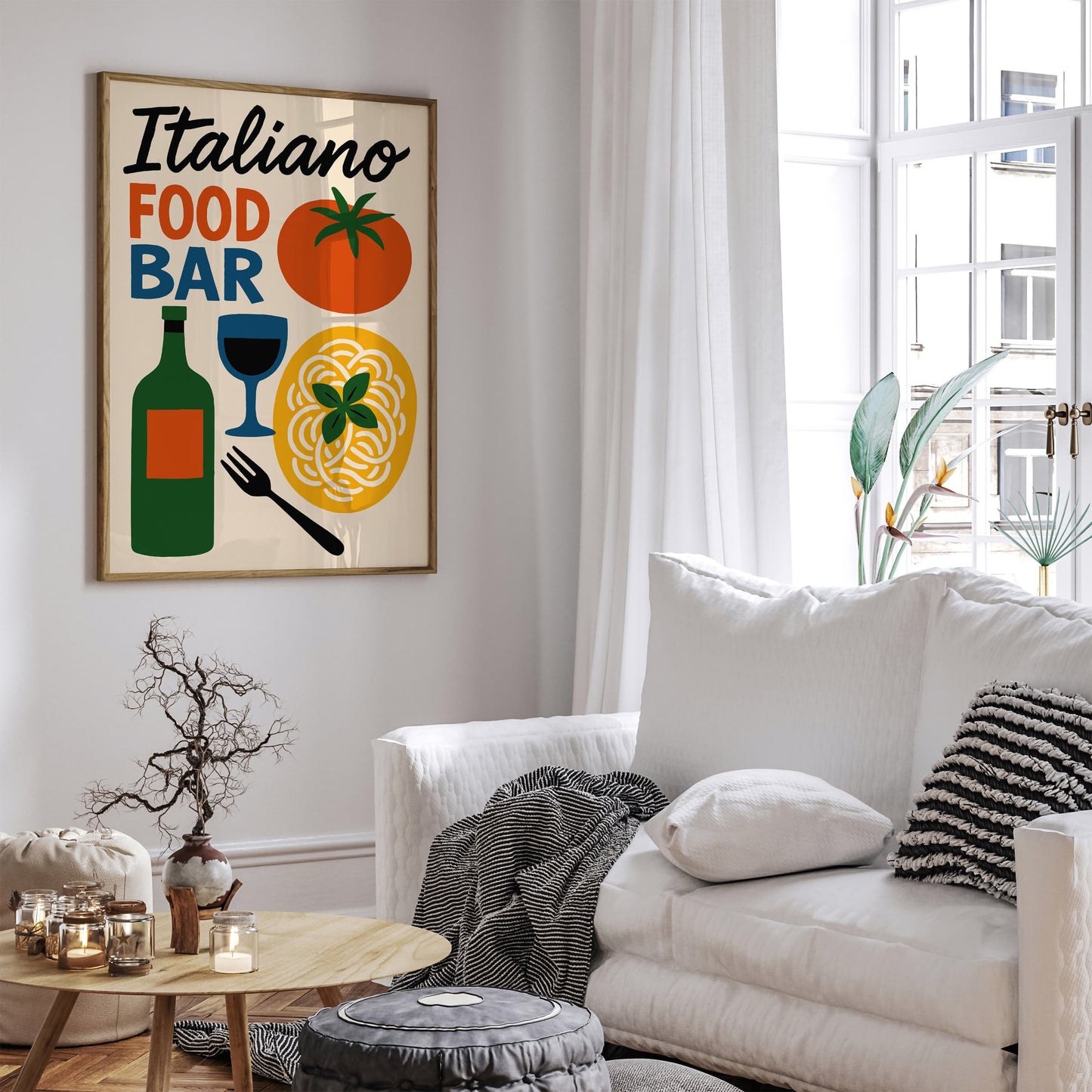 Italiano Food Bar Retro Poster for Kitchen Wall Decor