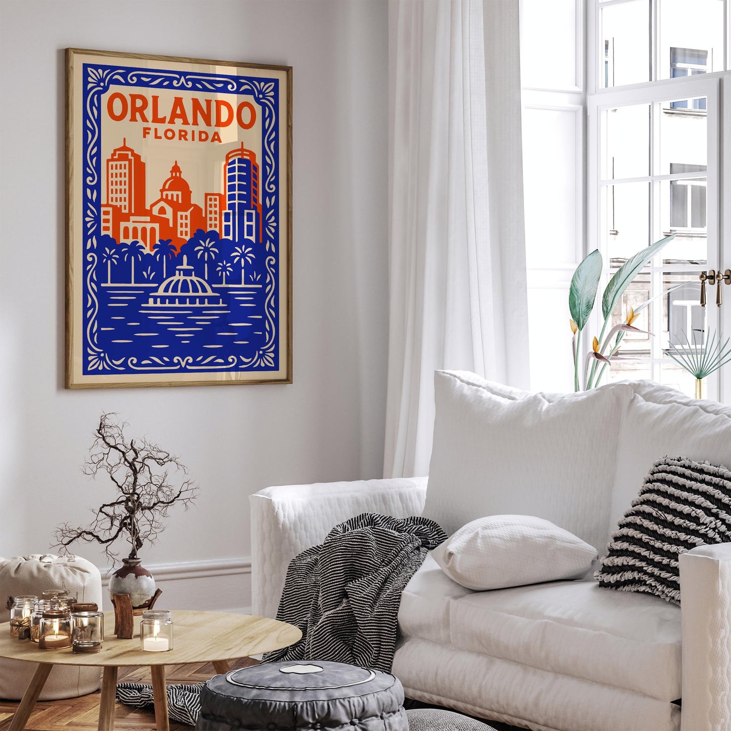 Orlando Florida Eclectic Cityscape Poster