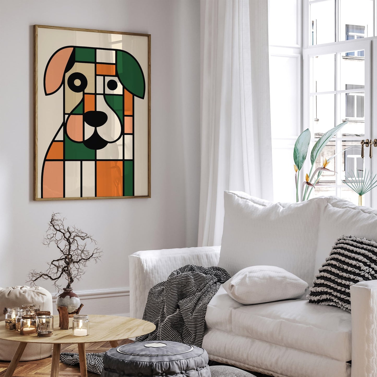 Bauhaus Dog Poster - Modern Minimalist Animal Wall Art