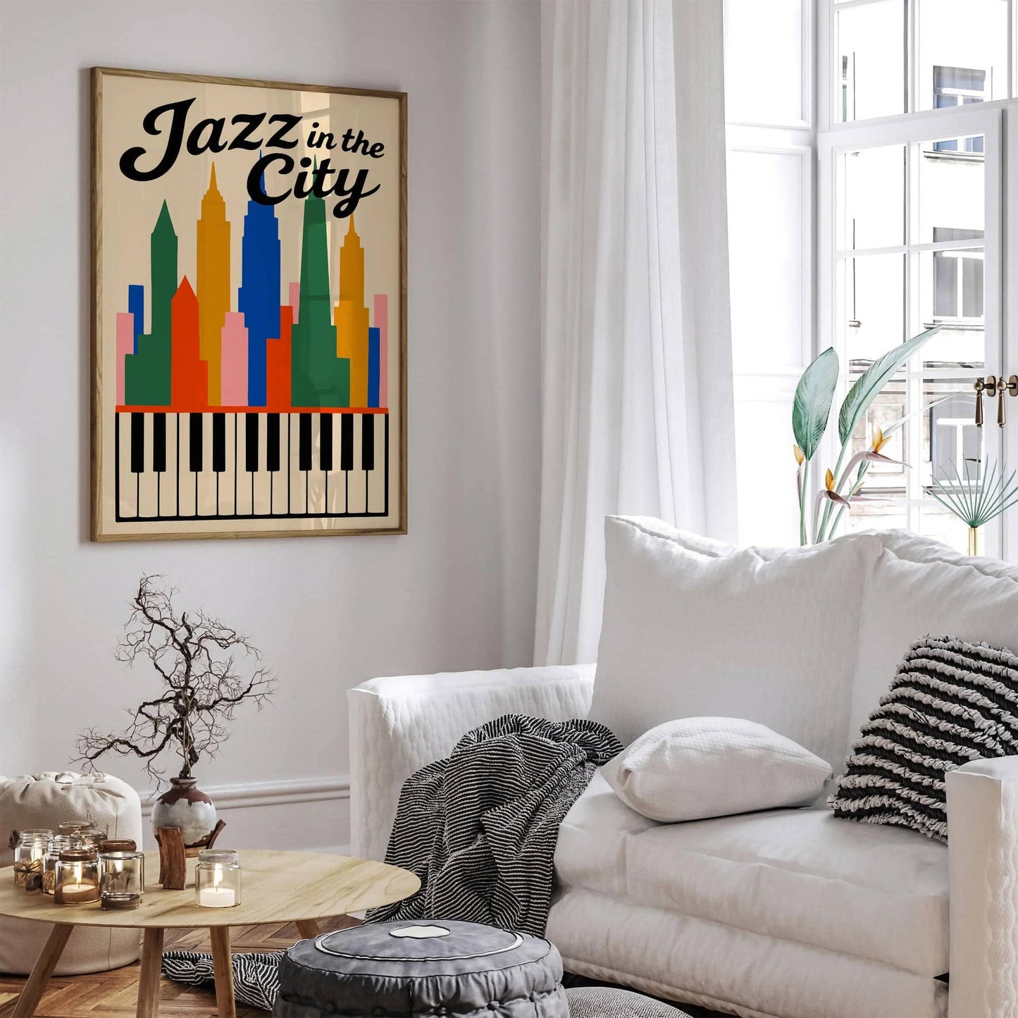Jazz in the City Colorful Poster