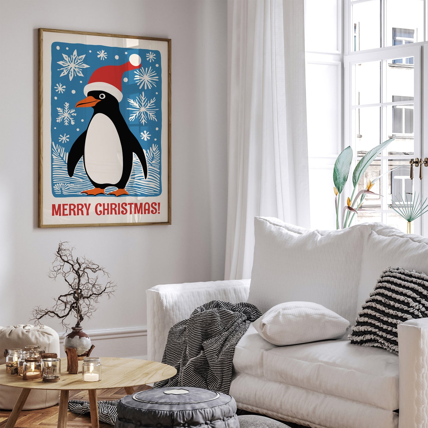 Merry Xmas Cute Penguin Poster