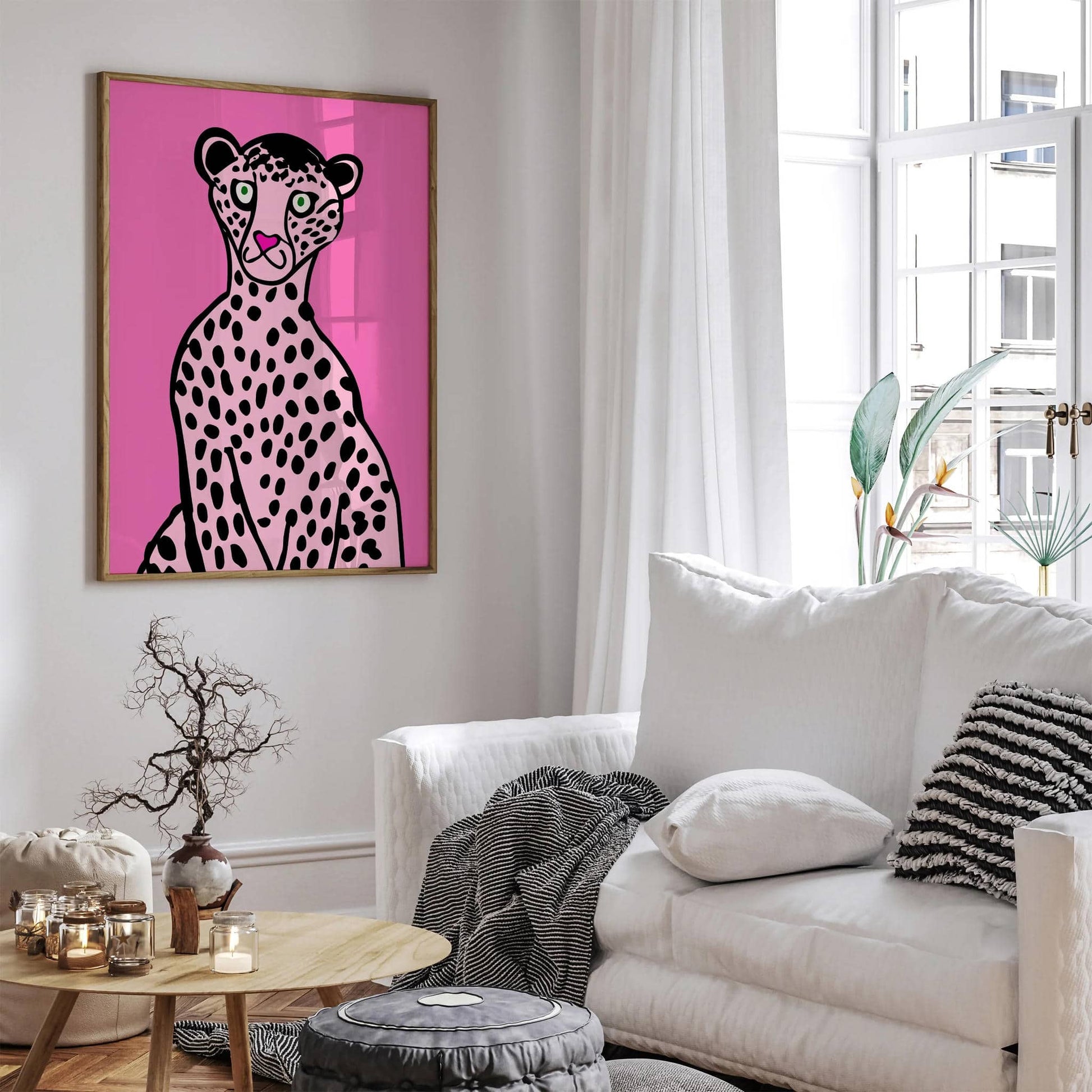 Quirky Pink Panther Wall Art Print - HypeSheriff