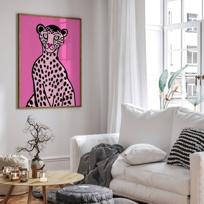 Quirky Pink Panther Wall Art Print - HypeSheriff
