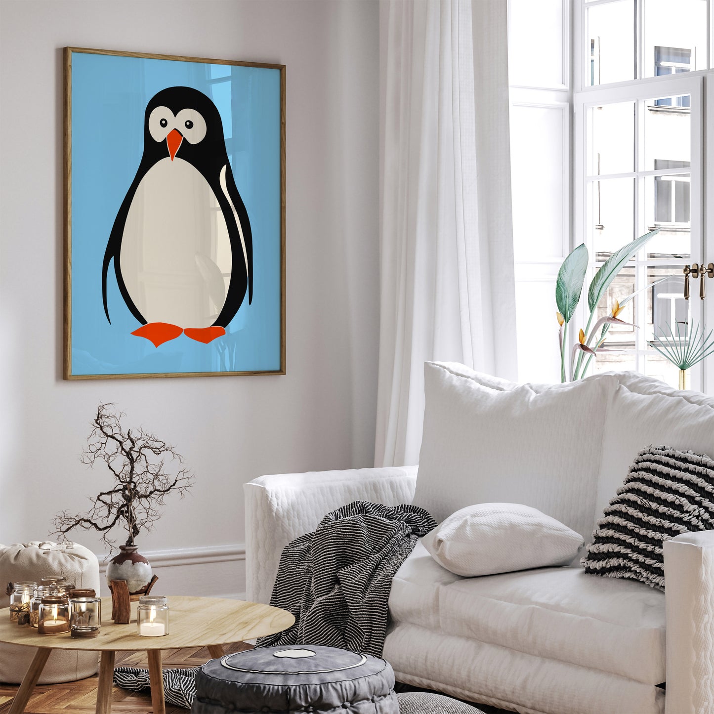 Little Penguin Blue Art Print