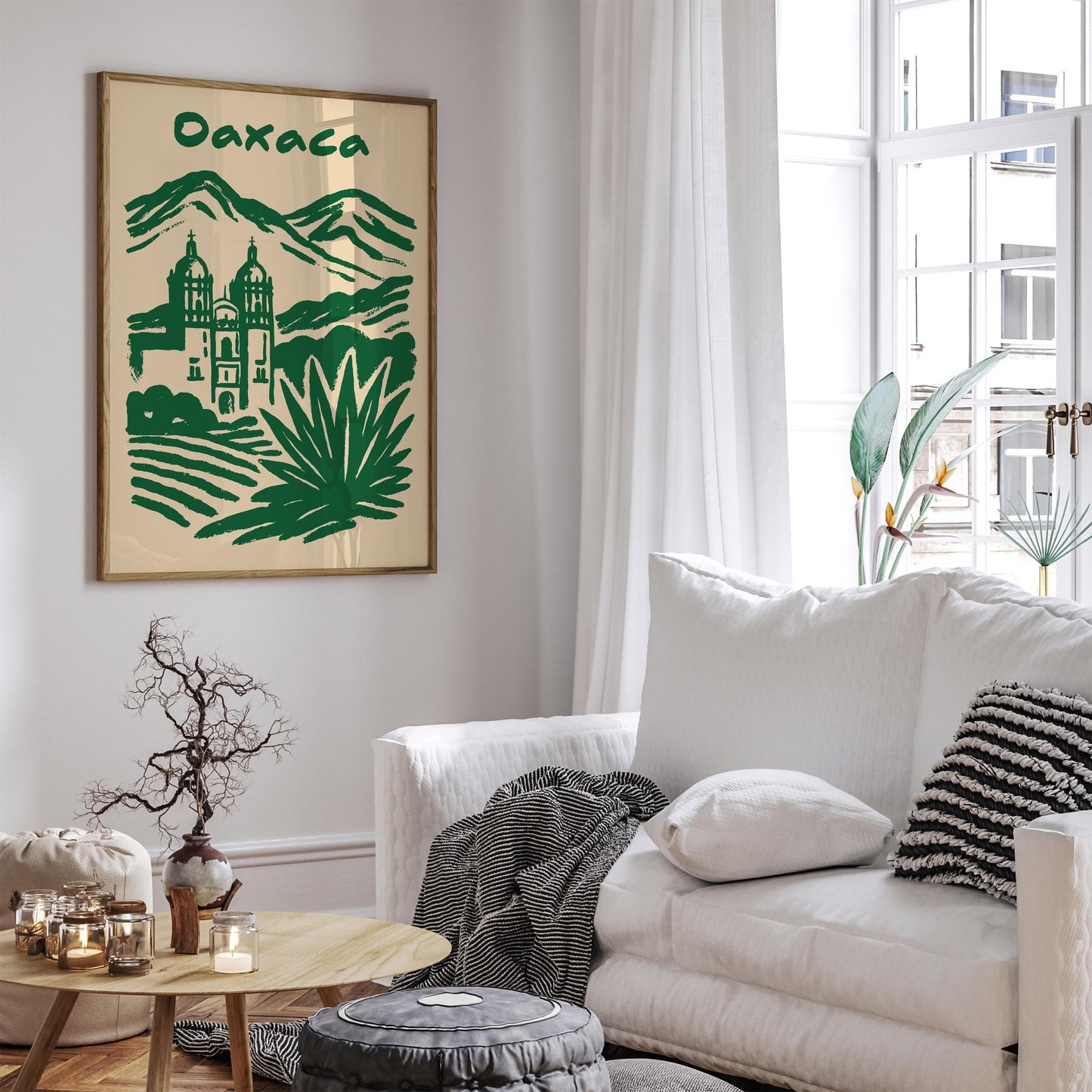 Oaxaca Mexico Poster - Green Travel Wall Art