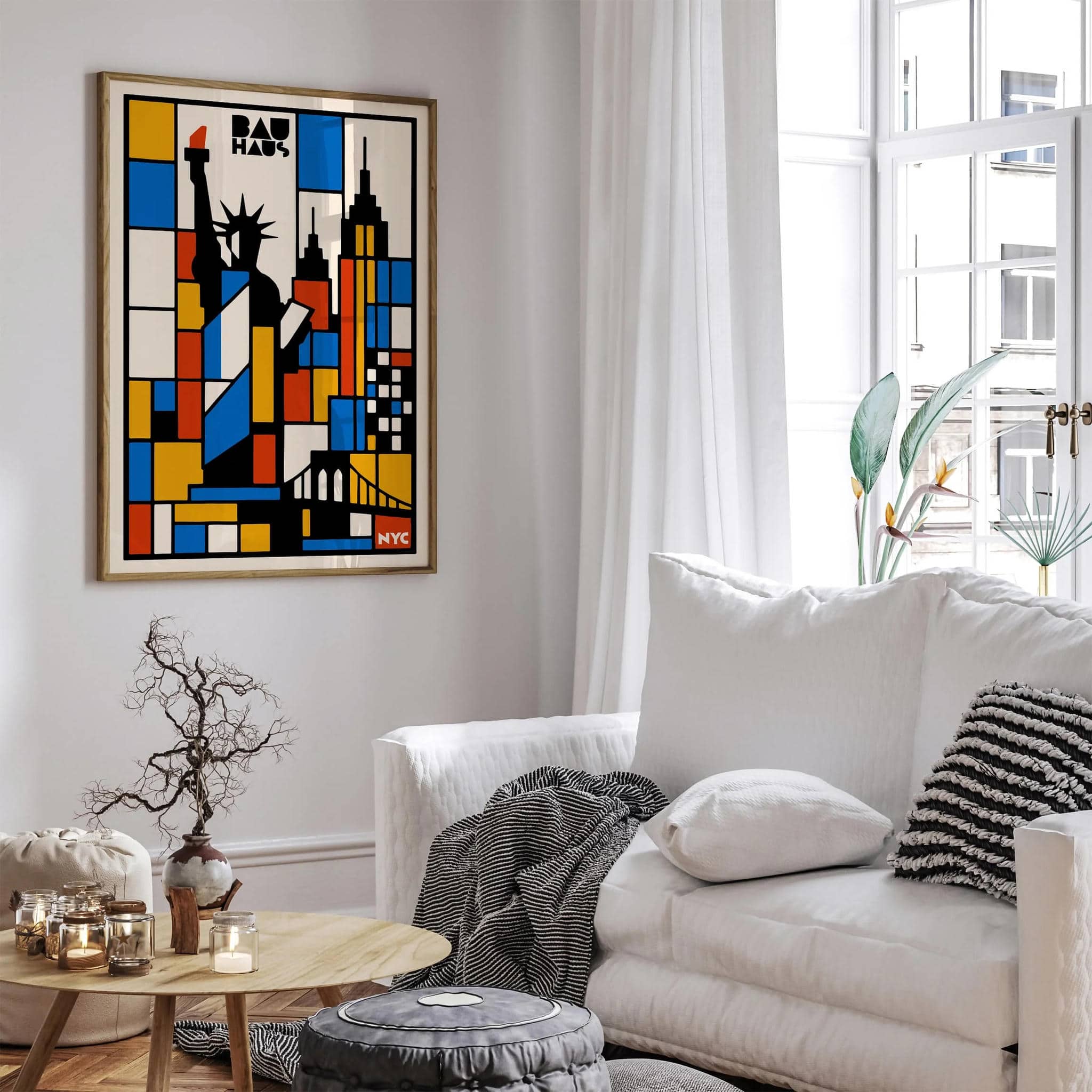 Bauhaus NYC Exhibition Poster - Retro Geometric Art Print